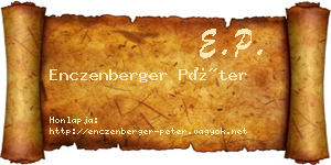 Enczenberger Péter névjegykártya