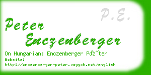 peter enczenberger business card